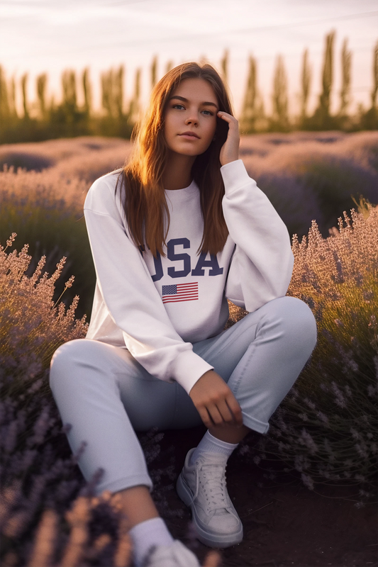 USA American Flag - Heavy Blend™ Crewneck Sweatshirt